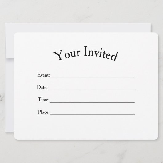 語素晴らしり継ぎ無し招待状 招待状 (裏面)