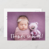 誠にありがとう | ホワイト | ベビー写真感謝カード ポストカード (正面/裏面)