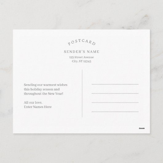 誠に祝福されたホリデー フォト カード ポストカード (裏面)