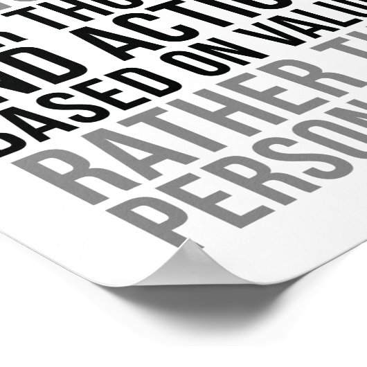 誠実さは自分の考えや行動を選ぶ ポスター (角)