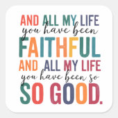 誠実で良い | キリスト教崇拝ステッカー スクエアシール (正面)