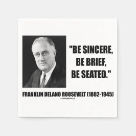 誠実で、簡単で、座ってルーズベルト引用文 スタンダードカクテルナプキン
