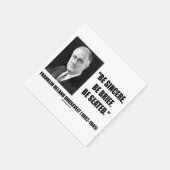 誠実で、簡単で、座ってルーズベルト引用文 スタンダードカクテルナプキン (角)