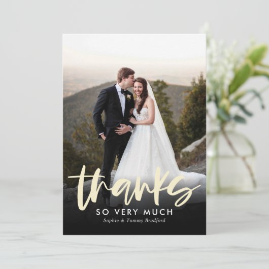 誠実なフ感謝していラットありがとうご注意カード 招待状 (スタンド正面)