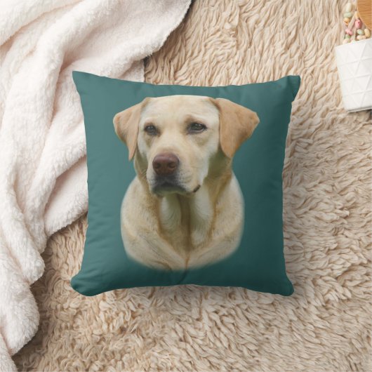 誠実な友人のイエロー・ラブラドール・レトリーバーの枕 クッション (ブランケット)