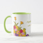 誠実な友人の花柄 マグカップ (左)