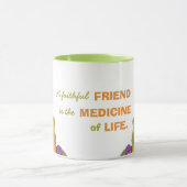 誠実な友人の花柄 マグカップ (中央)