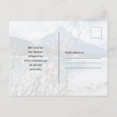 誠実な哀悼の言葉が綴られた山岳風景ポストカード ポストカード (裏面)