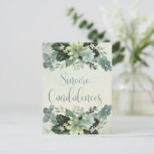 誠実な哀悼 | 水彩画の多肉植物 ポストカード (スタンド正面)