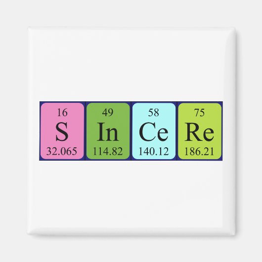 誠実な定期テーブル名磁石 マグネット (正面)