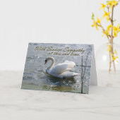 誠実な悔やみや弔慰の白鳥カードを使って カード (黄色い花)