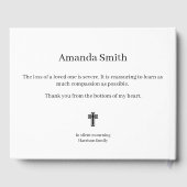 誠実な悔やみや弔慰ブラックフラワーズ ゲストブック (裏面)