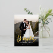 誠実な感謝していフォイルありがとうはがき 箔シーズンポストカード (立ち正面)