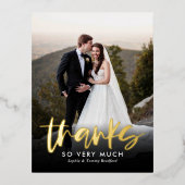 誠実な感謝していフォイルありがとうはがき 箔シーズンポストカード (正面)