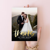 誠実な感謝していフォイルありがとうはがき