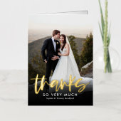 誠実な感謝していフォイルフォトサンキューカード 箔グリーティングカード (正面)