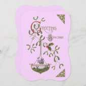 「誠実な挨拶」ヴィンテージ風のブランクカード 招待状 (正面/裏面)