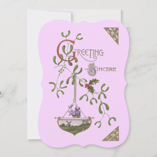 「誠実な挨拶」ヴィンテージ風のブランクカード 招待状 (正面)