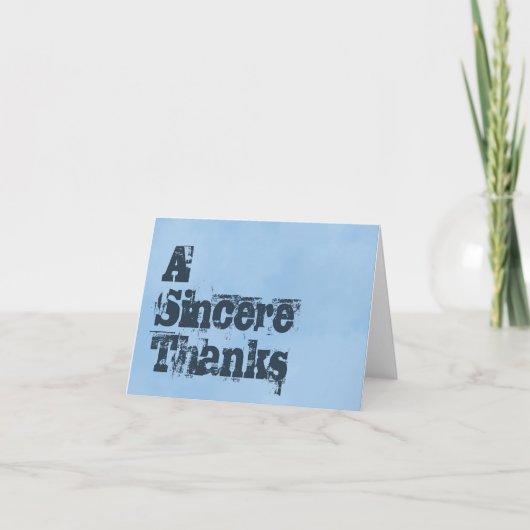 誠実な青感謝してい色 サンキューカード (正面)