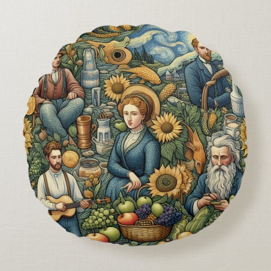 誠意あふれる贈り物、枕 ラウンドクッション (正面)