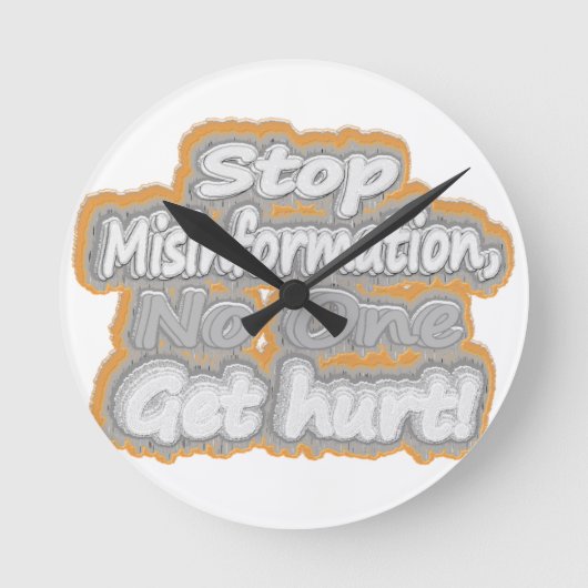 「誤った情報」にストップ関するかわいい作品。 買 ラウンド壁時計 (正面)
