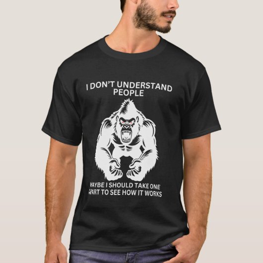 誤解されたゴリラ類人猿のユーモアサルコング Tシャツ (正面)