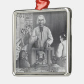 説教しているSt.ジーンMarie Vianney 19世紀 メタルオーナメント (左)