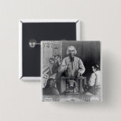 説教しているSt.ジーンMarie Vianney 19世紀 缶バッジ (正面&裏面)