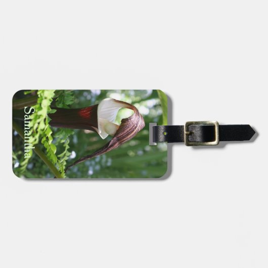 説教壇の花の大きなジャッキパーソナライズされた ラゲッジタグ (正面横)