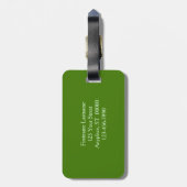 説教壇の花の大きなジャッキパーソナライズされた ラゲッジタグ (裏面縦)