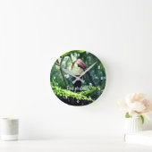 説教壇の花の大きなジャッパーソナライズされたク ラウンド壁時計 (ホーム)