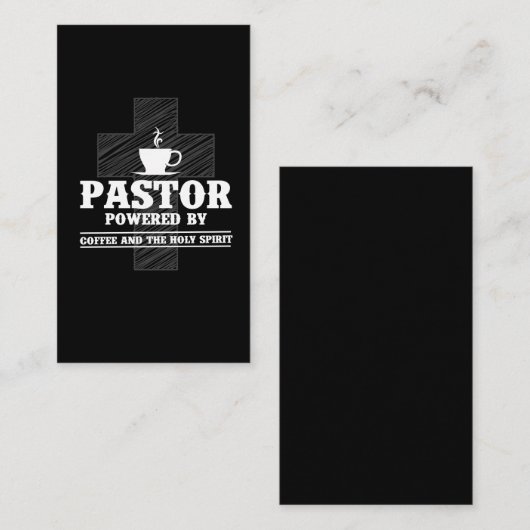 説教師，コーヒー好きの聖霊カフェイン牧師 名刺 (正面/裏面)
