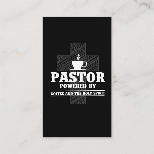説教師,コーヒー好きの聖霊カフェイン牧師 名刺 (正面)