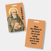 説教者としての尊崇のビーデ(P 008;祈りの言葉) バッジ (正面＆裏面)