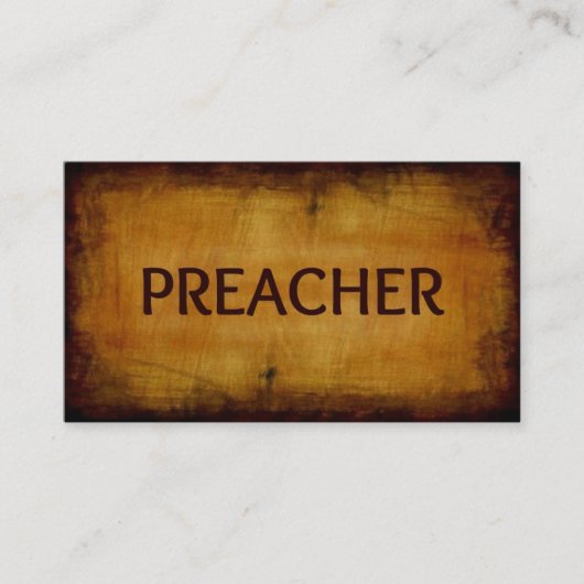 説教者アンティークブラシ木材ビジネスカード 名刺 (正面)