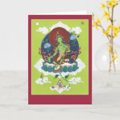 -説明および信念の…緑のタラを梳いて下さい カード (黄色い花)