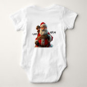 「説明させて」漫画のサンタクロースと少年 ベビーボディスーツ (裏面)