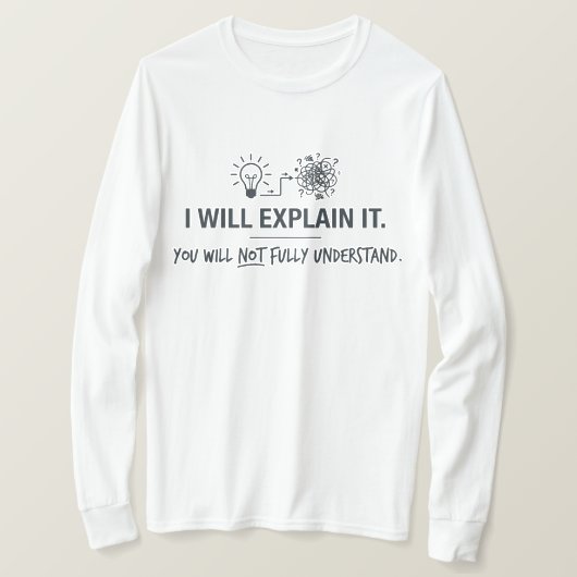 説明するけど、きっと理解はしてもらえない Tシャツ (デザイン正面)