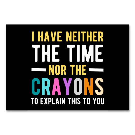 説明する時間もクレヨンもない テーブルナンバー (正面)