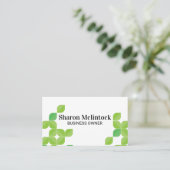 説明の緑葉の 名刺 (スタンド正面)