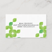 説明の緑葉の 名刺 (裏面)