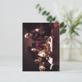 説明ミケランジェロ・ダ・カラヴァッジョEでの夕食 ポストカード (スタンド正面)