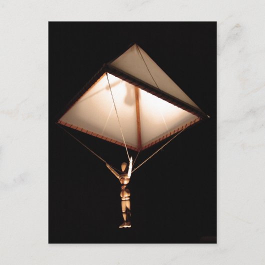 説明レオナルド・ダ・ヴィンチはパラシュートをスケッチした ポストカード (正面)