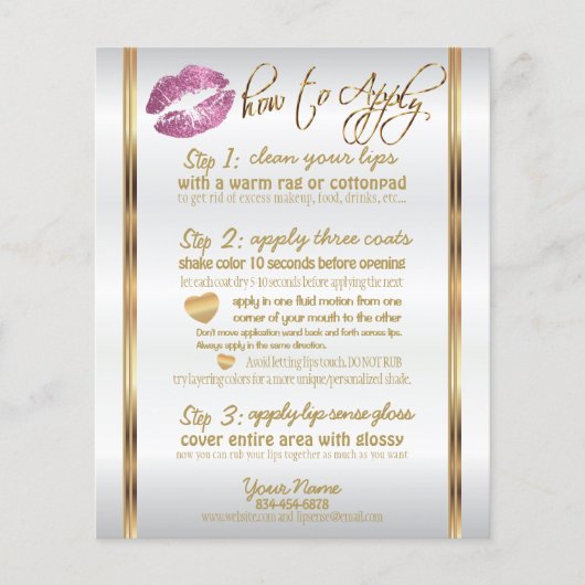 説明 – ピンクのグリッターリップ チラシ (正面)