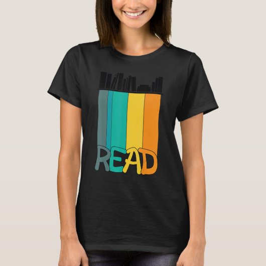 読おもしろい司書ユーモア皮肉先生読 Tシャツ (正面)