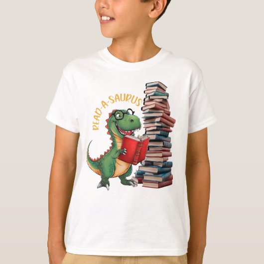 読おもしろい恐竜読の Tシャツ (正面)
