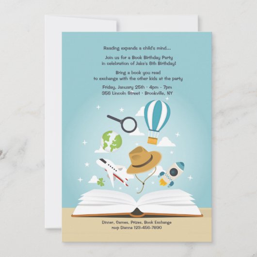 読が心の招待状を広げる 招待状 (正面)