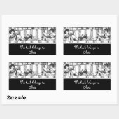 読とドリー蔵書票長方形 長方形シール (シート)