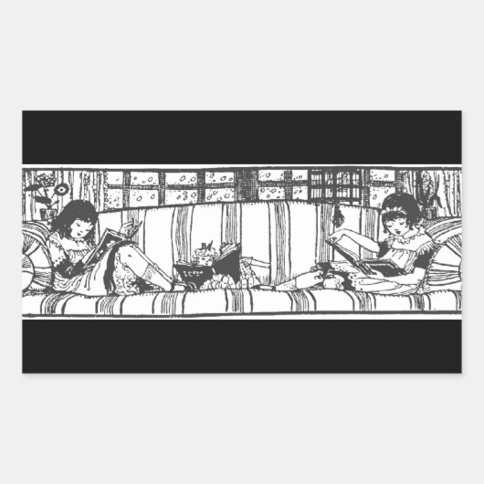 読とドリー 長方形シール (正面)