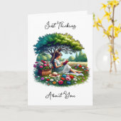 読と自然をテーマに恋しく思した カード (黄色い花)